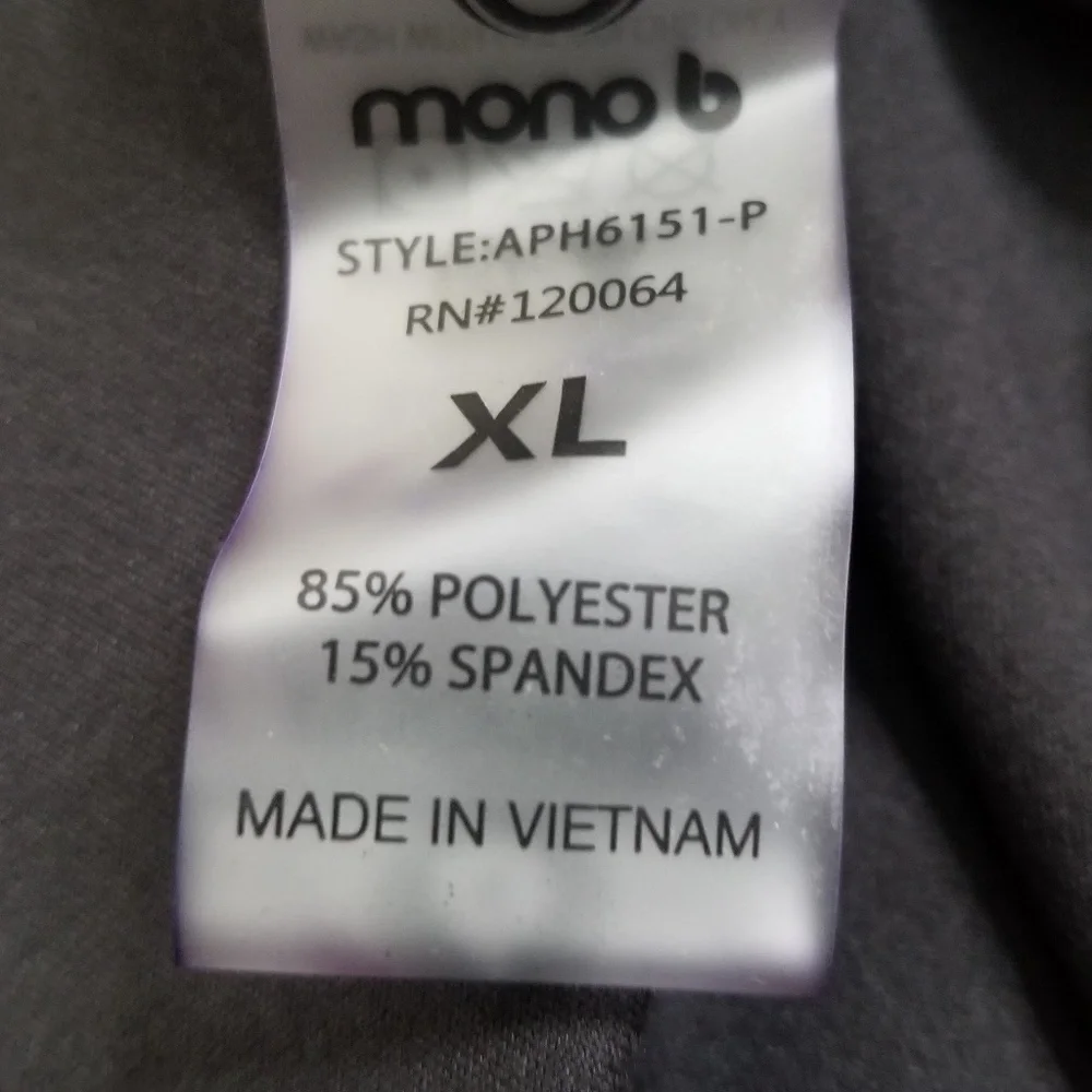 Mono B Women's Black Shredded‎ Knee Laser Cut High Waist Leggings Size XL NEW - Picture 14 of 15